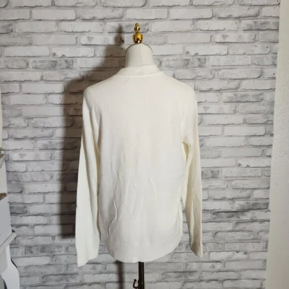 Off White Soft Turtleneck Sweater Top - Picture 2 of 9